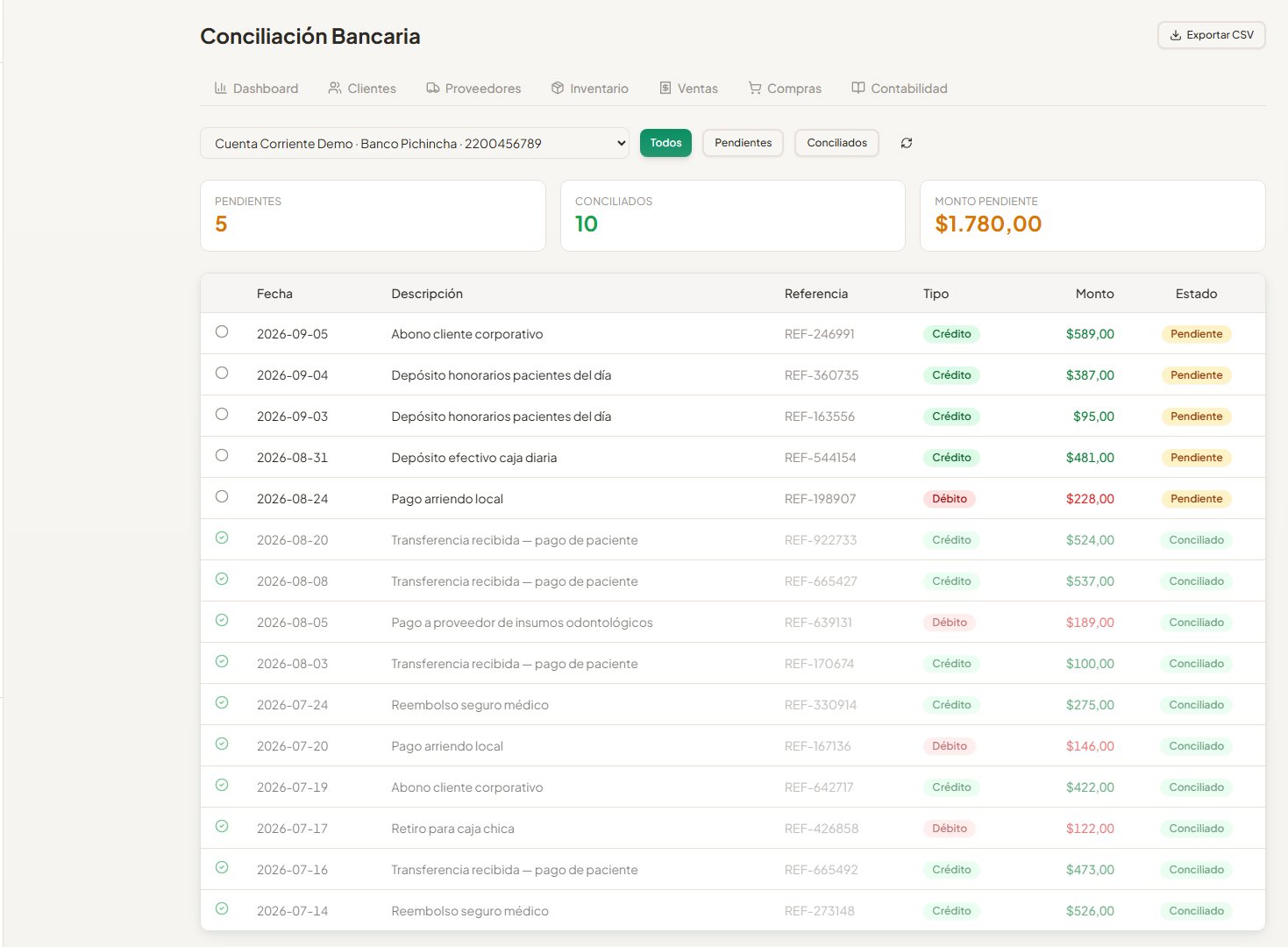 Conciliación bancaria