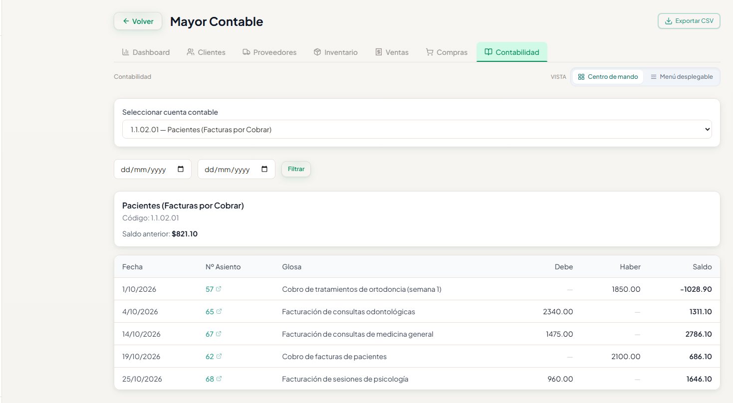 Mayor de una cuenta contable