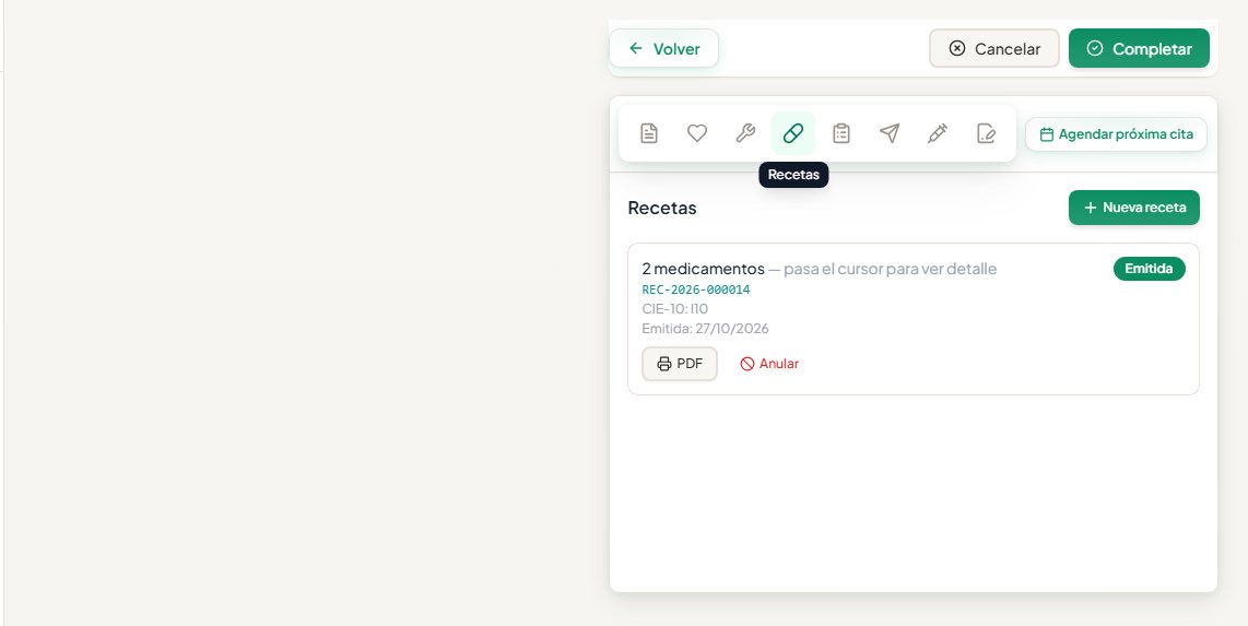 Recetas de la consulta