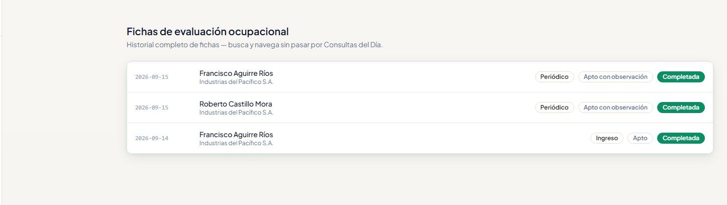 Historial de fichas ocupacionales