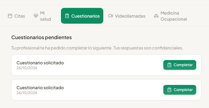 Cuestionarios pendientes
